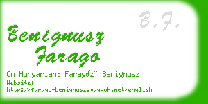 benignusz farago business card